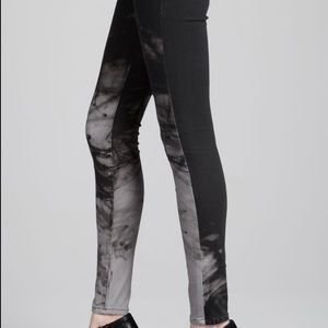 Hudson Nico Printed Mid-Rise Skinny Jeans Size 23 EUC black and gray